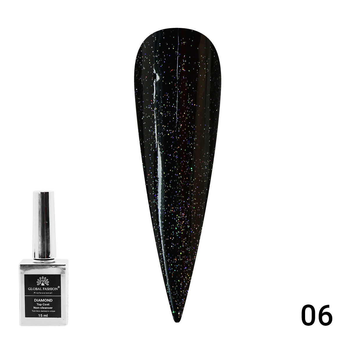 Топ із глітером Galaxy Top Coat 15 мл No 06
