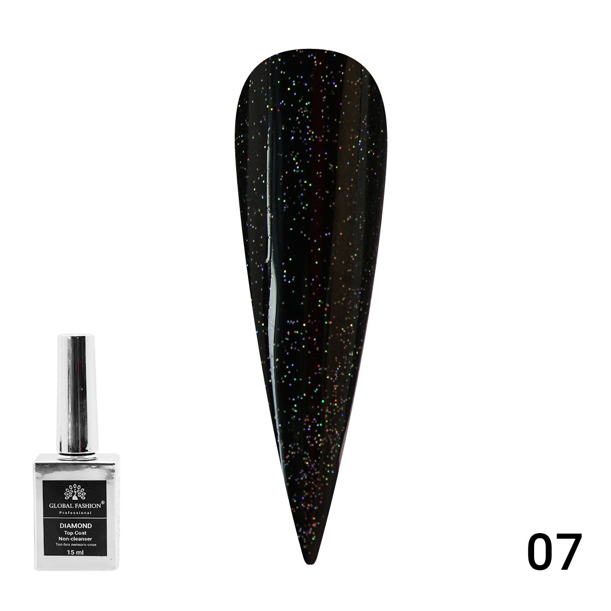 Топ із глітером Galaxy Top Coat 15 мл No 07
