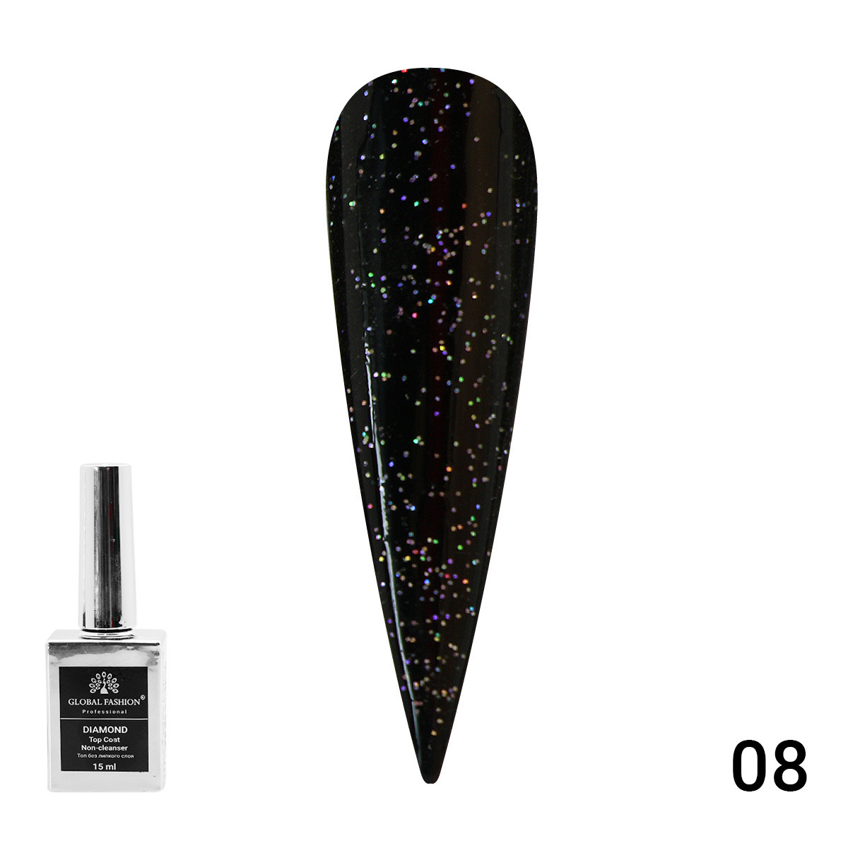 Топ із глітером Galaxy Top Coat 15 мл No 08
