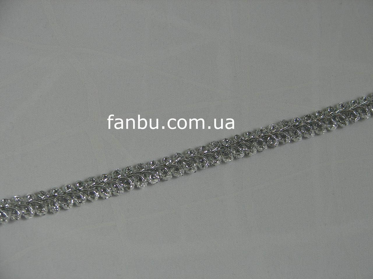 Срібна тасьма "шанель-нів" металізована, ширина 1.2 см