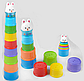 Детская "Пирамидка", логические игры, 9 элементов, фигура зайчика с разноцветными бусинами, в коробке, фото 2