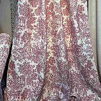 Ткань для штор прованс пастораль туаль-де-жуи, хлопковая ткань с рисунком туаль де жуи, Франция, 280 см, бордо