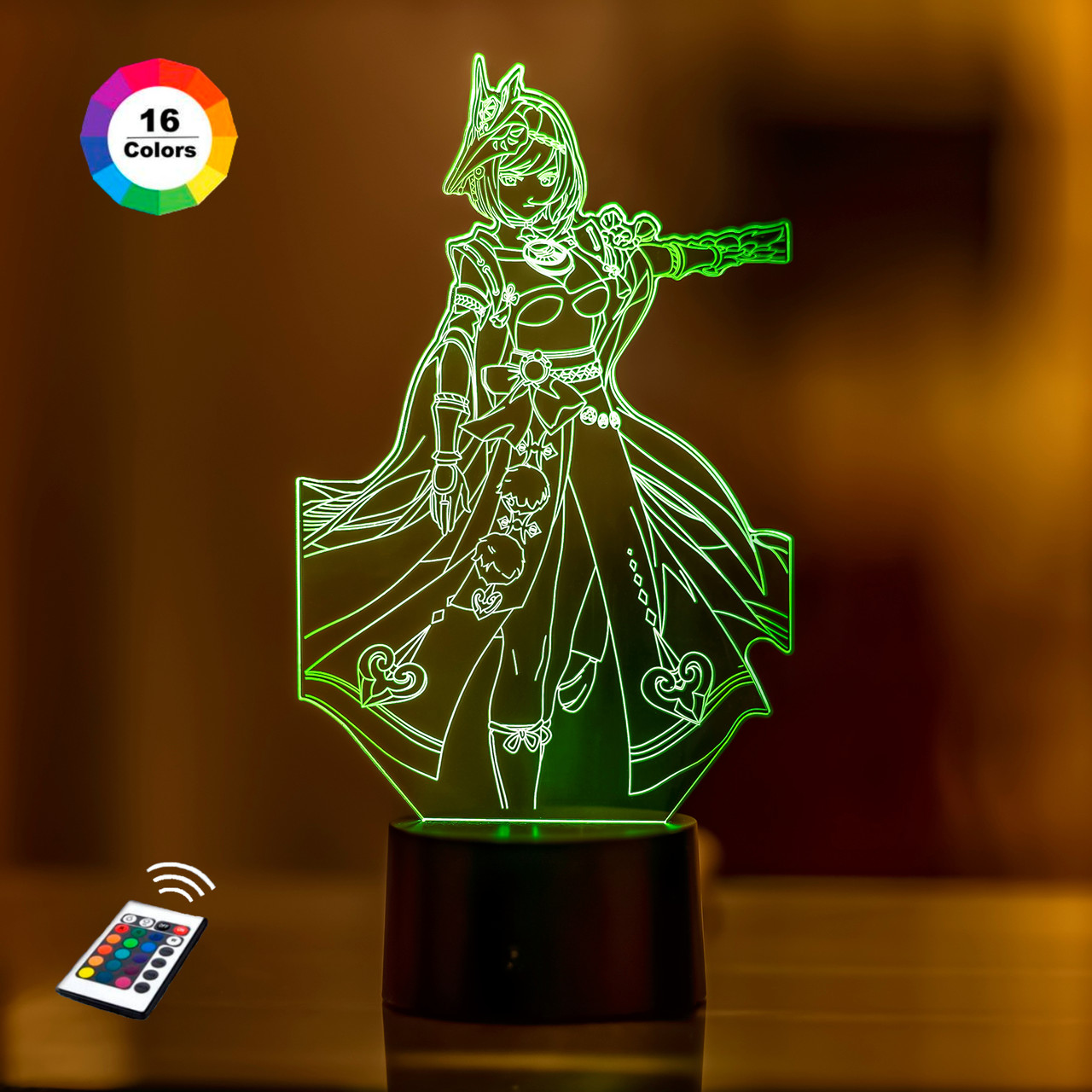 3D нічник "Сара" GENSHIN IMPACT (УВАЧНЕ ЗОБРАЖЕННЯ)+ батарейки (3АА) 3DTOYSLAMP
