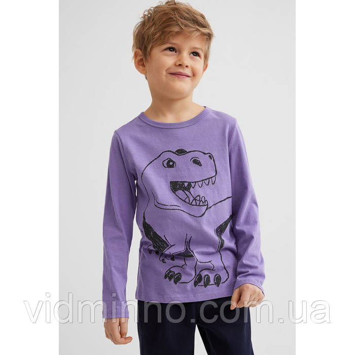 Дитяча кофта лонгслів реглан Динозавр H&M на хлопчика 2-4 роки - р.98/104 /23612/, фото 1