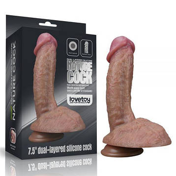 7.5 Dual layered Platinum Silicone Cock | Limon, фото 2