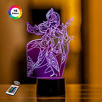 3D нічник "Шень Хе" GENSHIN IMPACT (УВАЧНЕ ЗОБРАЖЕННЯ)+ батарейки (3АА)  3DTOYSLAMP