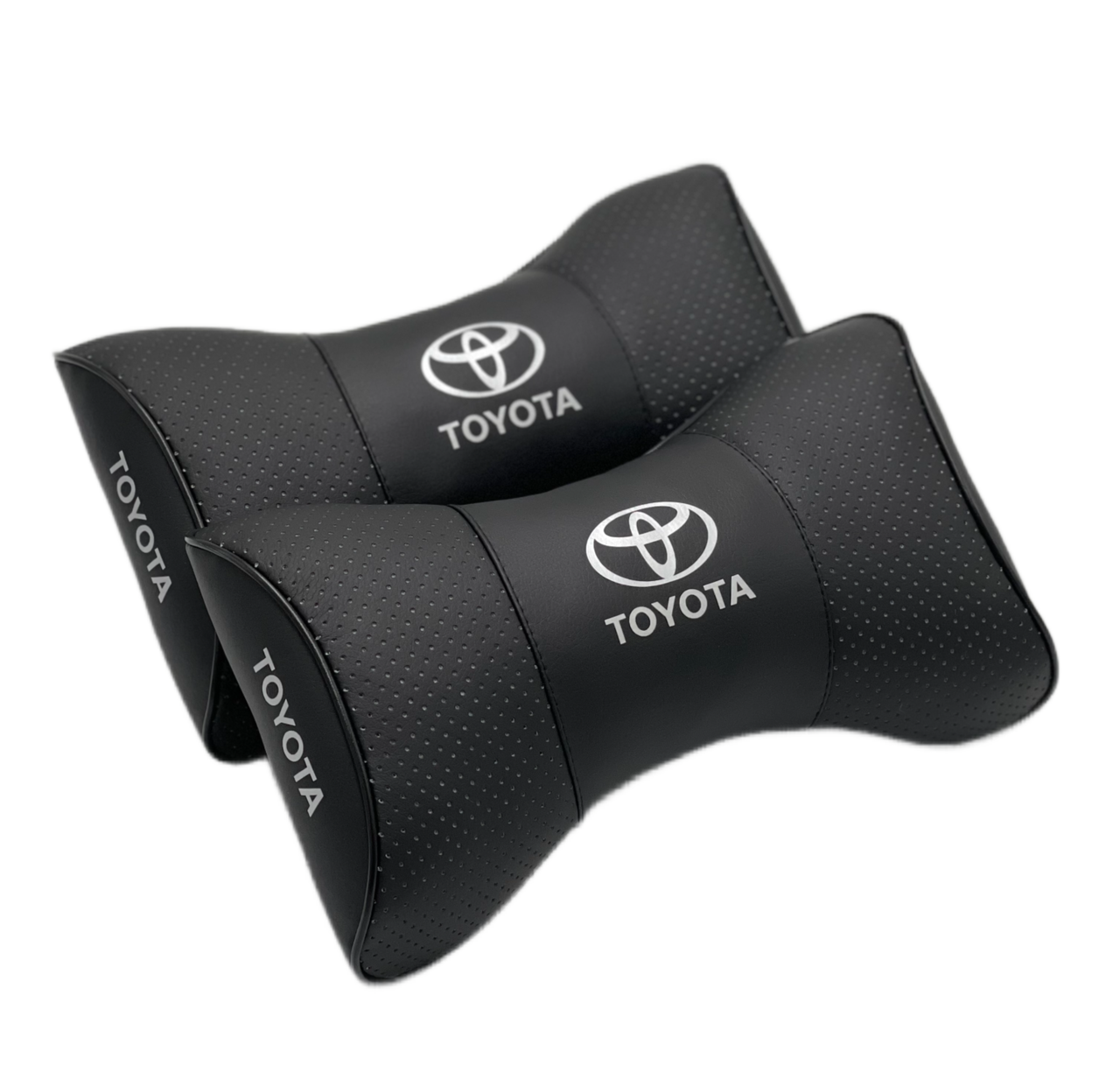 Подушка на підголовник в авто з логотипом Toyota чорна 1 шт, фото 1