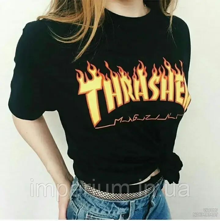 Жіноча стильна футболка thrasher magazine | різні кольори