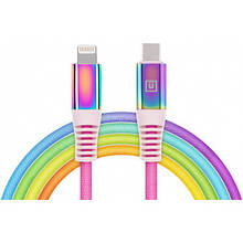 Дата кабель USB Type-C to Lightning 1.0 m MFI Rainbow REAL-EL (EL123500054)