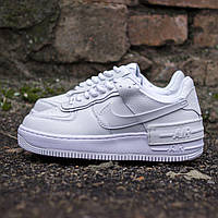 Кросівки жіночі Nike Air Force Shadow білі шкіра повсякденні весна осінь низькі