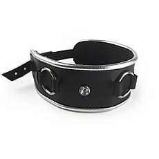 Нашийник із натуральної шкіри зі стразами та кільцем Art of Sex — Collar Ring | Limon, фото 3