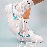 Кросівки жіночі Nike Air Force White білі повсякденні шкіряні низькі весна осінь