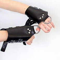Манжети для підвішування за руки Kinky Hand Cuffs For Suspension з натуральної шкіри, колір чорний | Limon, фото 4