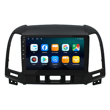 Штатна магнітола Lesko для Hyundai Santa Fe II Рестайлінг 2009-2012 9" 4/64Gb Top 4G Wi-Fi CarPlay Хюндай, фото 2