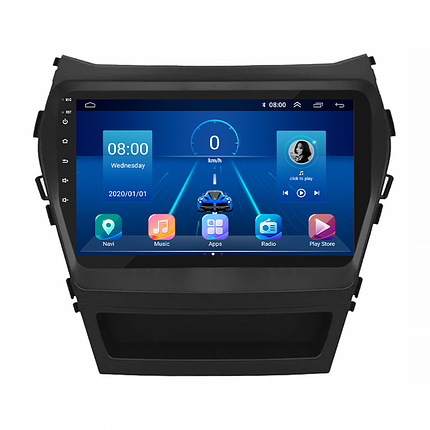 Штатна магнітола Lesko для Hyundai Santa Fe III 2012-2016 9" 2/32Gb Top 4G/ Wi-Fi Андроїд GPS, фото 1