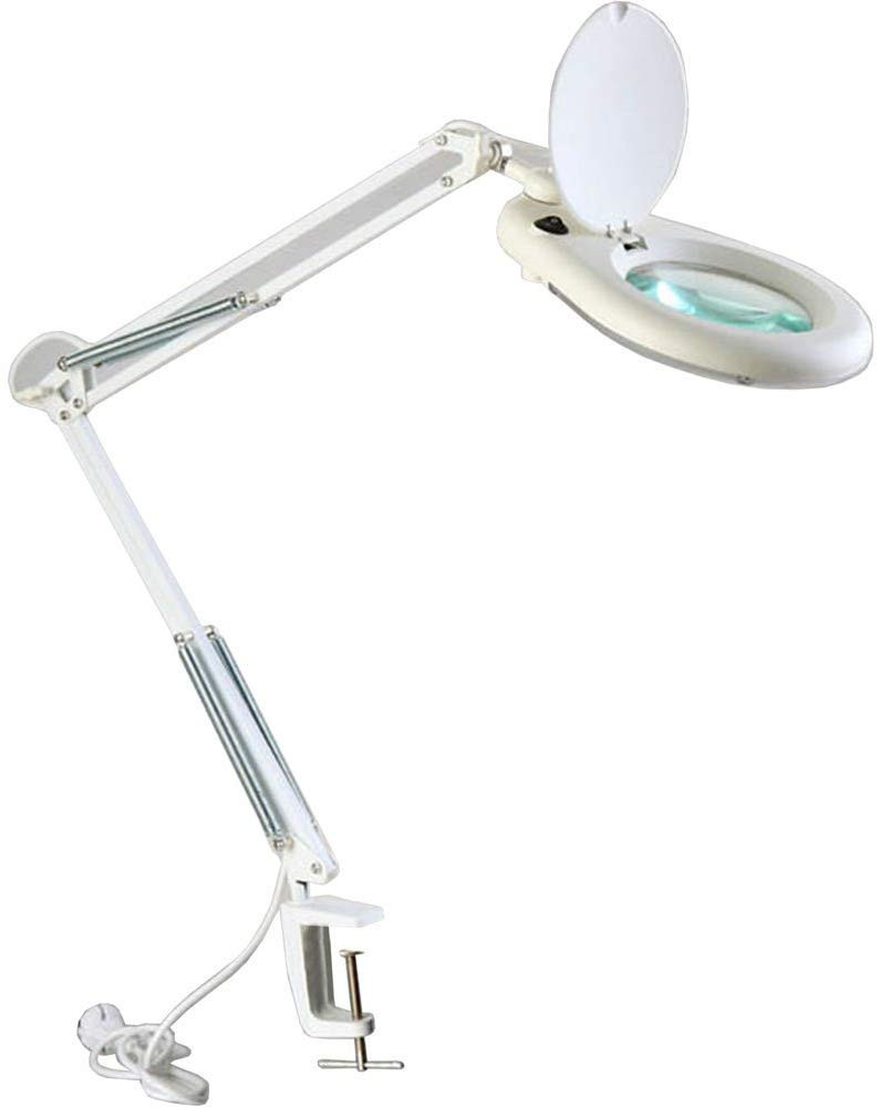 Настільна лупа-лампа ZD-129A Led підсвітка, 5 діоптрій, 130 мм діаметр струбцина, фото 1