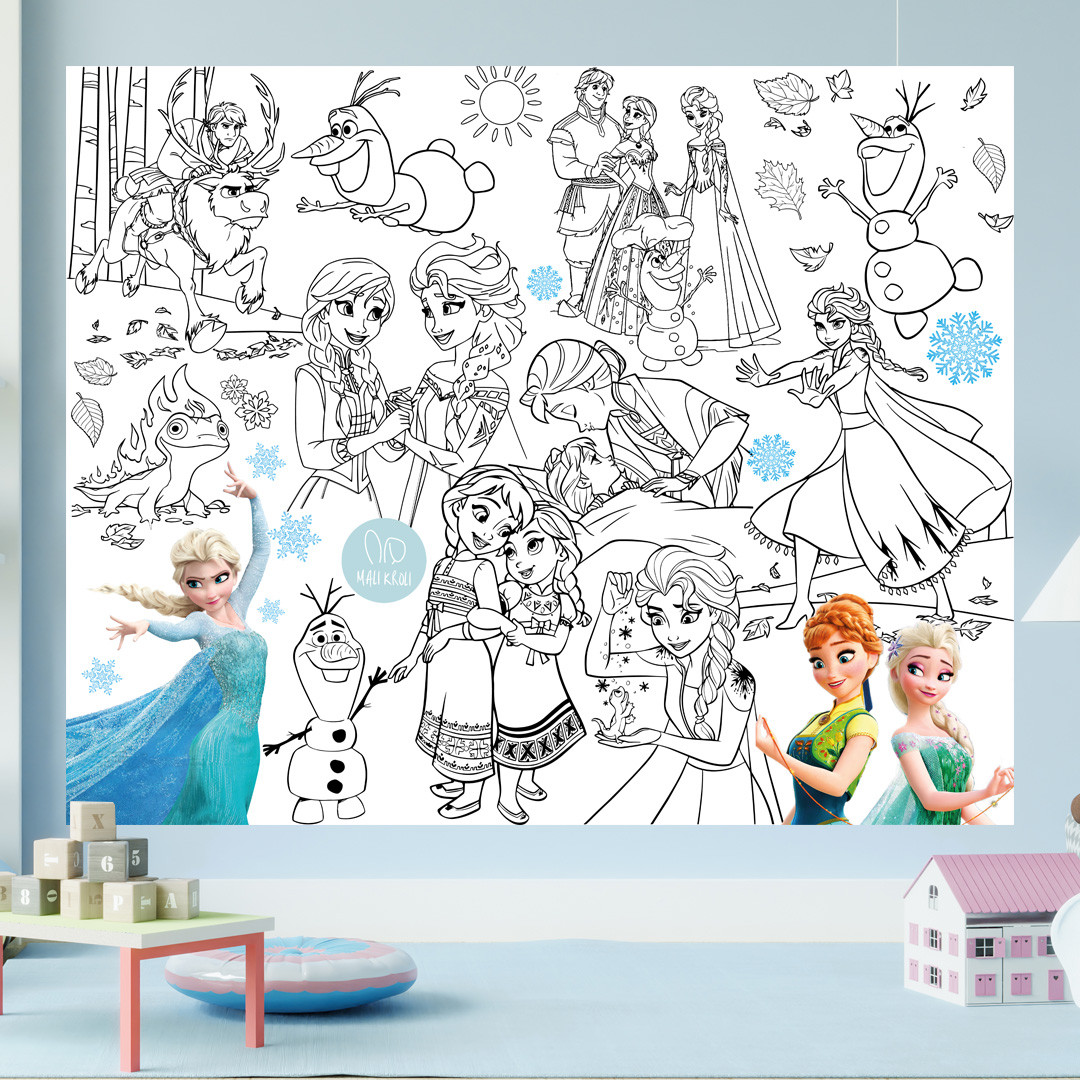 Розмальовка Холодне серце / Frozen, Мега велика розмальовка, набір з фломастерами, 120х150 см