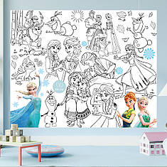 Розмальовка Холодне серце / Frozen, Мега велика розмальовка, набір з фломастерами, 120х150 см