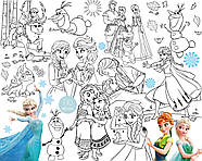 Розмальовка Холодне серце / Frozen, Мега велика розмальовка, набір з фломастерами, 120х150 см, фото 4