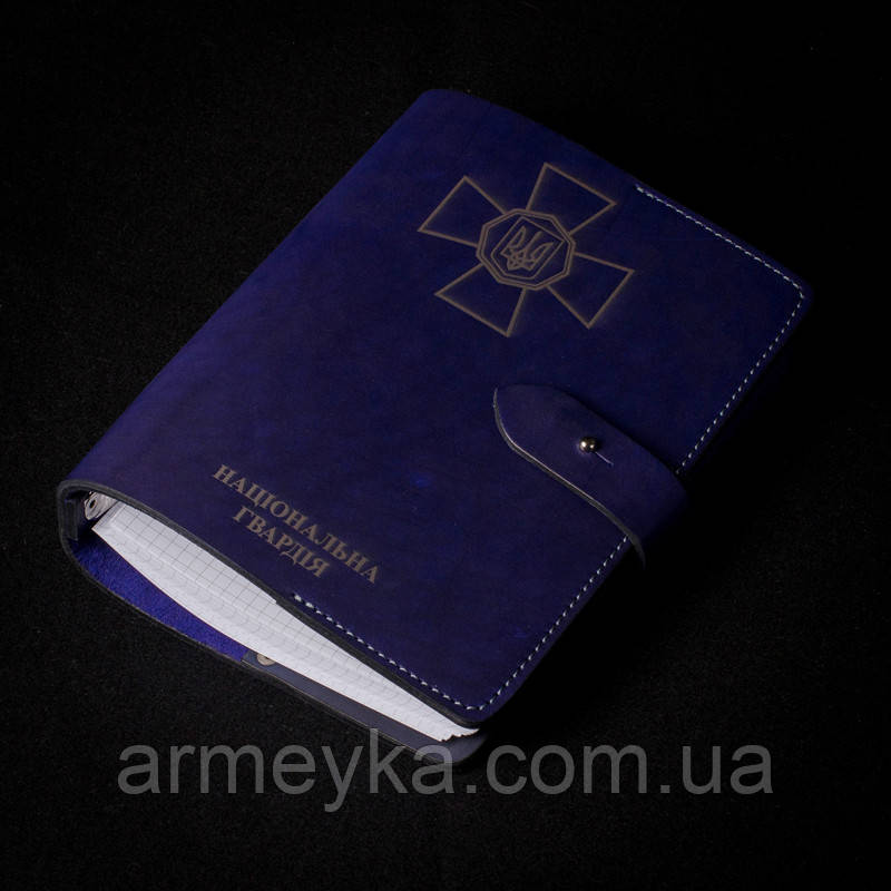 Блокнот, Щоденник А5 (ручної роботи), НГУ, темно-синій, натуральна шкіра, UA, фото 1