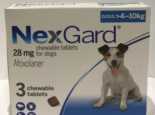 NexGard таблетки для собак 4-10 кг, 3 таб Препарат системної дії від бліх і кліщів - жувальні таблетки