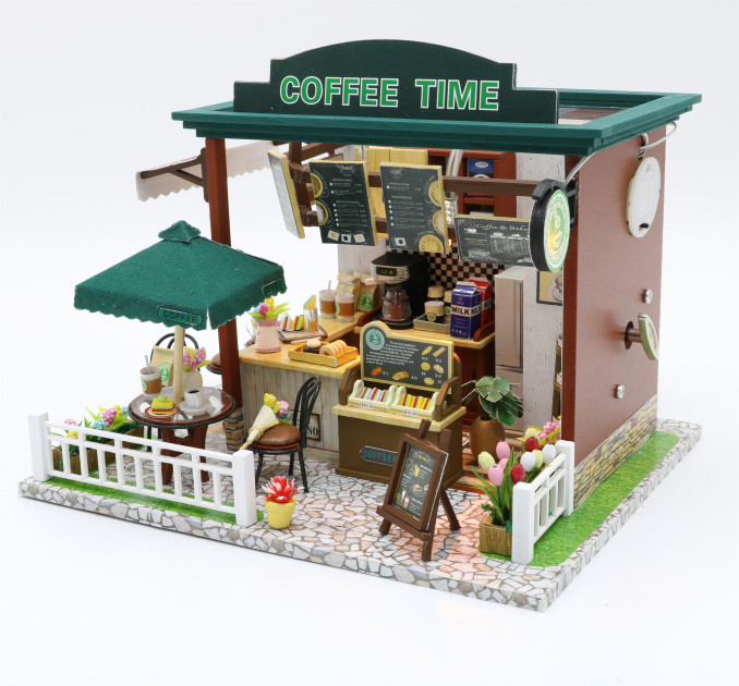 3D Румбокс Кафе "Coffee Time" C006 Кукольный Домик DIY DollHouse - фото 4 - id-p1309428949