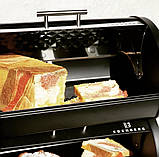 Хлібниця з неіржавкої сталі з відкидною кришкою Edenberg EB-133 Якісна хлібниця з неіржавкої сталі на кухню, фото 3