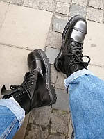 Черевики GRINDERS Bulldog CS BLACK 10 люверсів 100% ШКІРА сталевий носок.