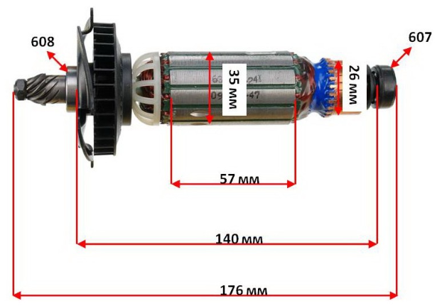 Якір болгарки DeWalt SA D28011 оригінал, фото 1