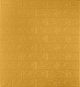 3Д панель під цеглу самоклеюча 700х770х3мм шпалери 3D самоклейка Золото