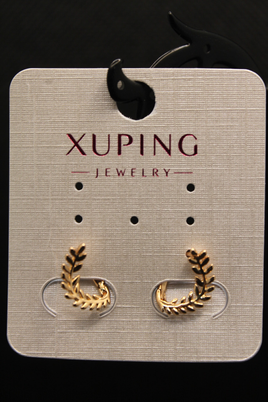 Красиві Хьюпінг золотисті сережки листок Xuping медичне золото