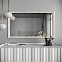 Коричнево-белое зеркало настенное навесное 68х118 Black Mirror для массажного кабинета