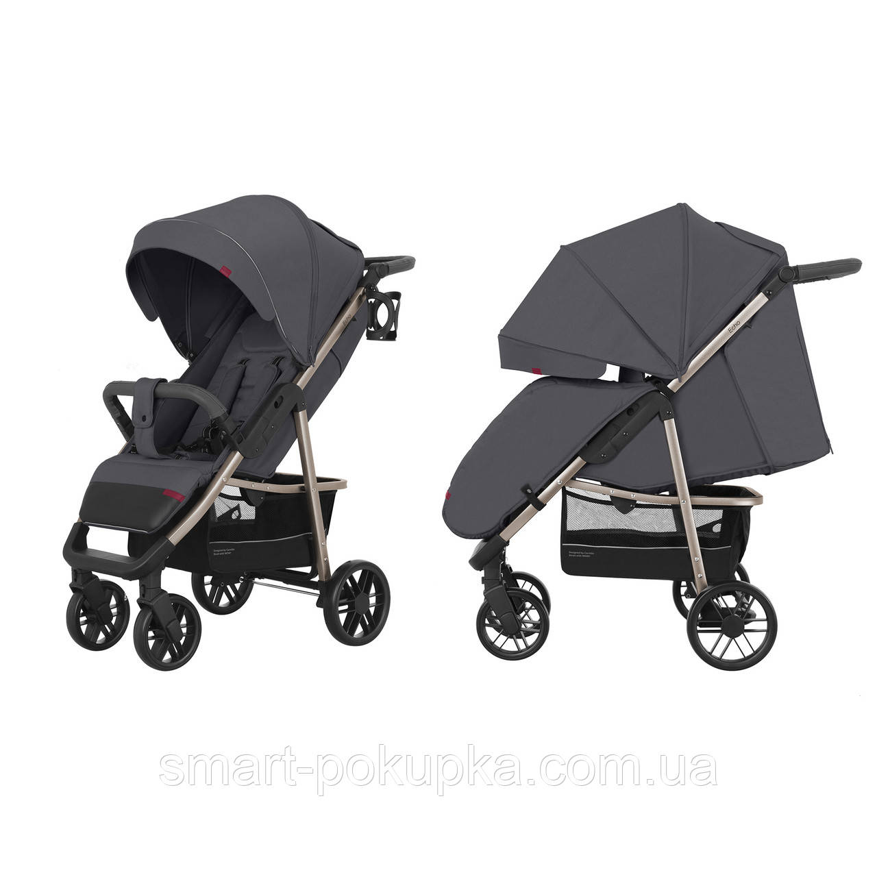 Прогулянкова коляска CARRELLO Echo CRL-8508 Midnight Gray +дощовик L /1/ MOQ