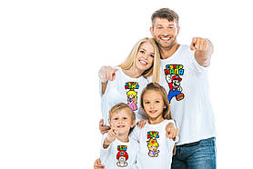 Сімейні футболки для всієї родини, стильні бавовняні футболки фемили цибуля білого кольору (Супер сім'я)