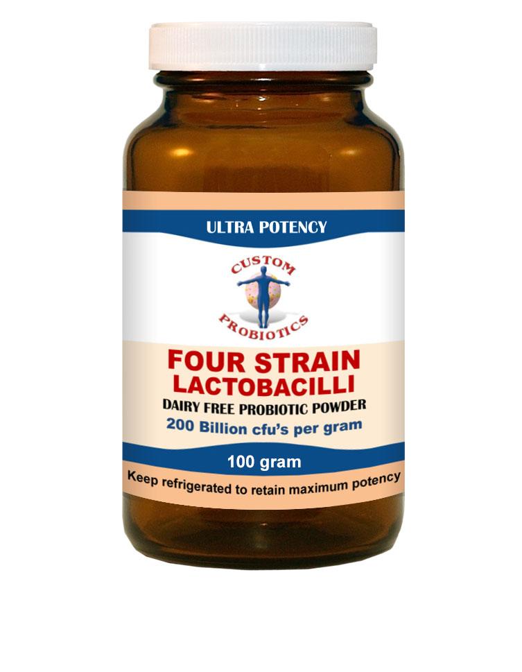Custom probiotics Four Strain Lactobacilli / 4 штами Лактобактерій 260 млрд ДЕЩО 50 грам