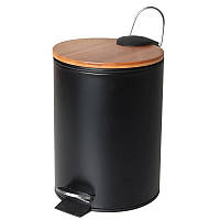Корзина для мусора для ванной комнаты 3 л с бамбуковой крышкой - Yoka