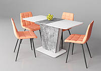 Стол раскладной из ДСП для кухни, гостиной или столовой Cosmo аляска белый / индастриал Intarsio