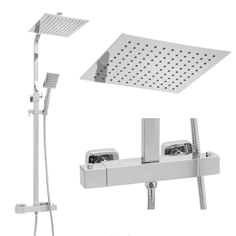 Комплект Душевой Панели Смеситель с Термостатом Тропический Душ 25 См ...