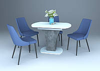 Стол раскладной из ДСП для кухни, гостиной или столовой Sheridan аляска белый / индастриал Intarsio