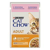 Влажный корм Cat Chow Adult 26шт по 85г для кошек с лососем и зеленой фасолью