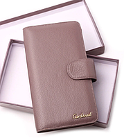 Жіночий кавовий гаманець клатч з натуральної шкіри портмоне Cardinal шкіряний жіночий гаманець