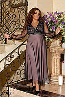 Платье женское нарядное с кружевом и сеткой 40-70 размера