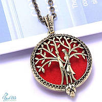 Кулон-медальон для ароматерапии в античном стиле "Дерево любви" с блоттером.