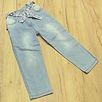 110 (4) 4-5 років дитячі тонкі прямі джинси для дівчинки дівчинці на дівчинку дівчаткам 3722 Блакитний
