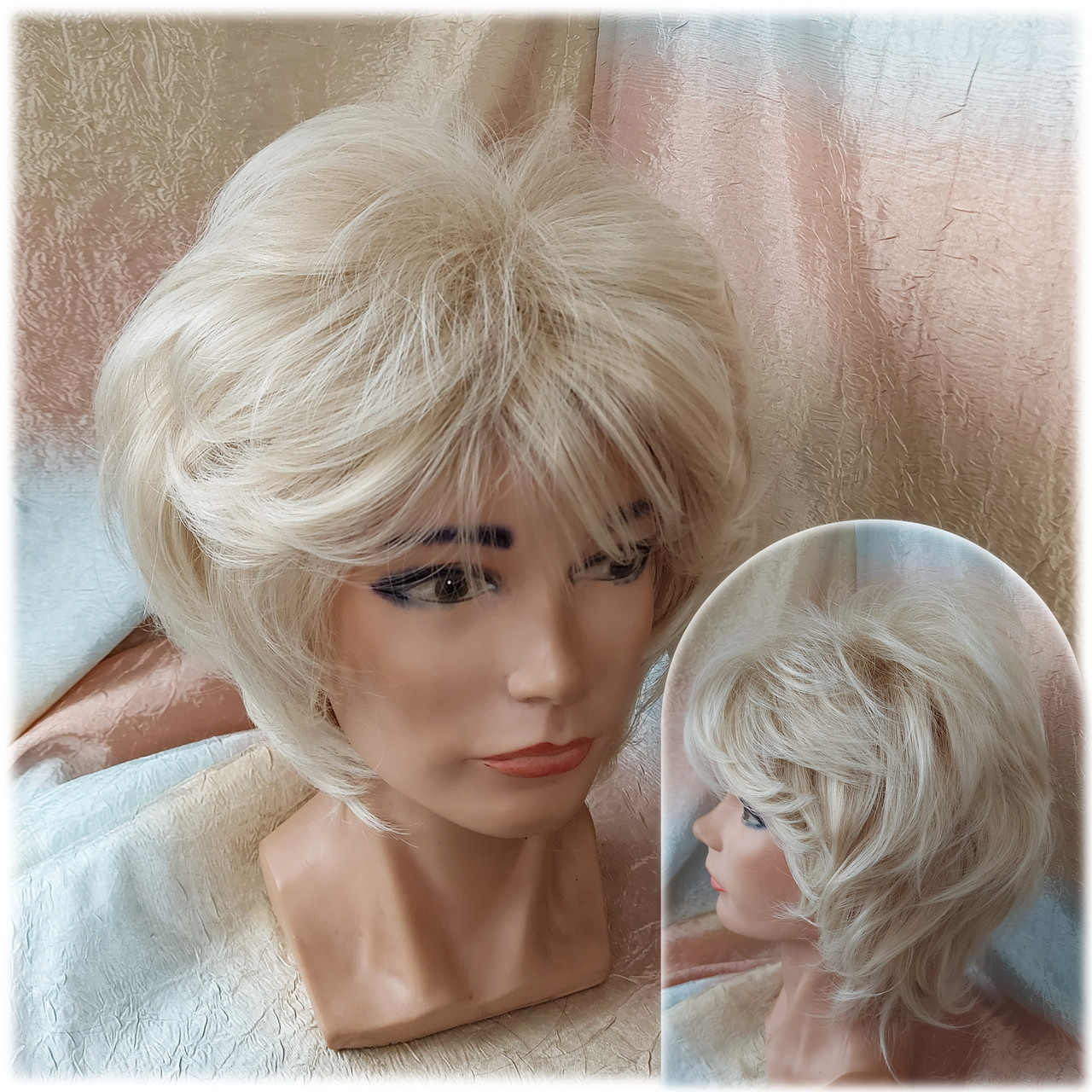 Перука пишний каскад із термоволос перлинний блонд 6211- 24ВТ613, фото 1