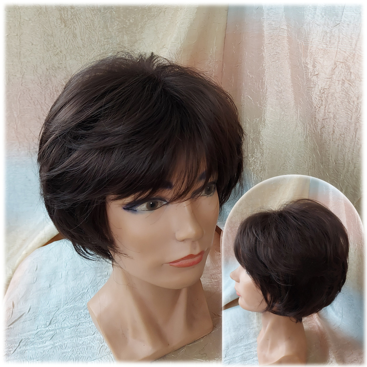 Перука пишна каре каскад з термоволосся шоколадний RG 2025-6, фото 1