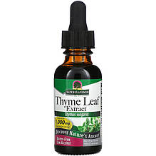 Листя чебрецю Nature's Answer "Thyme Leaf Extract" екстракт із низьким вмістом спирту, 1000 мг (30 мл)