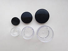 50 мл 55 мм х 48 мм баночка прозора пластикова для кремів, сипучих матеріалів з чорною кришкою, фото 5