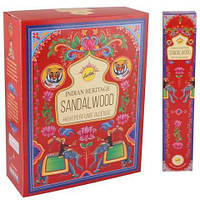 Пахощі Sandalwood, Sree Vani agarbatti Indian Heritage 15г, Аромапалочки масальные благовония Шри Вани