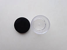 50 мл 55 мм х 48 мм баночка прозора пластикова для кремів, сипучих матеріалів з чорною кришкою, фото 3